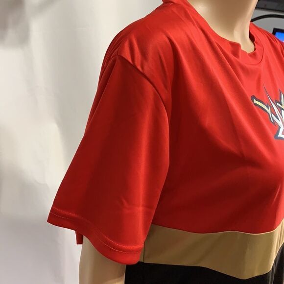 VGK Shirt Station Casinos Las Vegas Hockey Logo Red Gold Black Size Medium - Picture 5 of 8